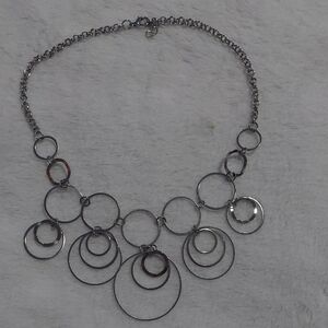 6/$10 Chic Silver Circle Necklace